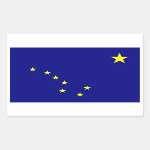 FOUR Alaska State Flag Rectangular Sticker