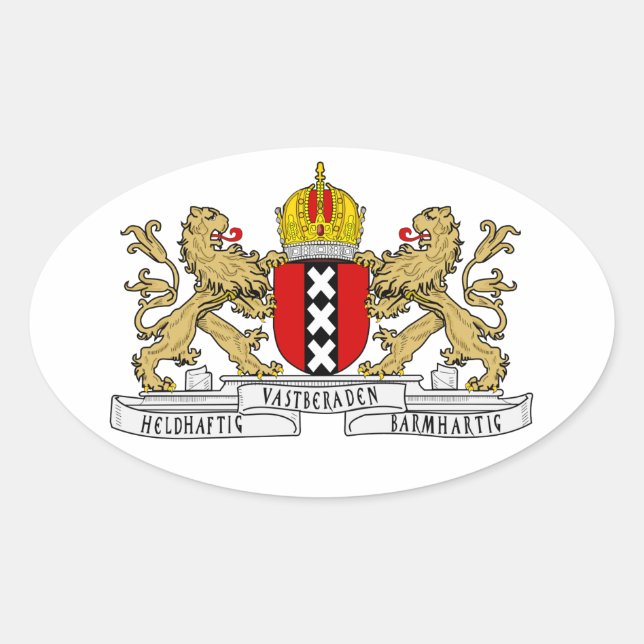FOUR Amsterdam Coat of Arms Oval Sticker (Front)