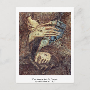 Four Angels And St. Francis By Bencivieni Di Pepo Postcard