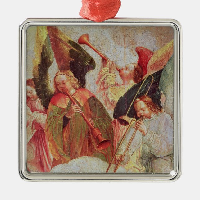 Four angels playing instruments metal tree decoration (Front)