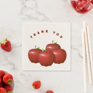 Four Apple Thank You Cocktail Tissues Table Touch  Napkin
