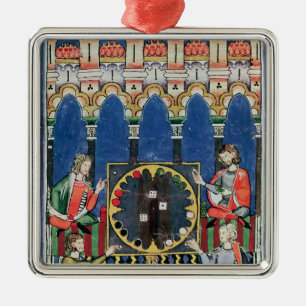 Four Arabic Backgammon Players Metal Tree Decoration