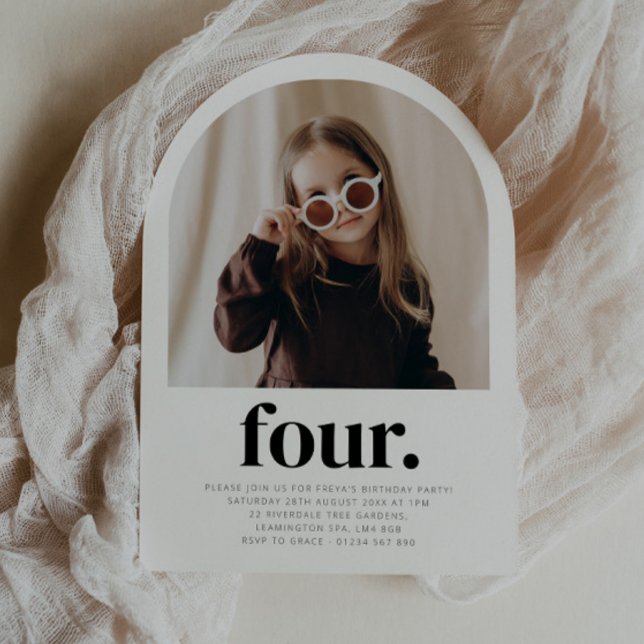 Four Arch Photo Birthday Invitation (Creator Uploaded)