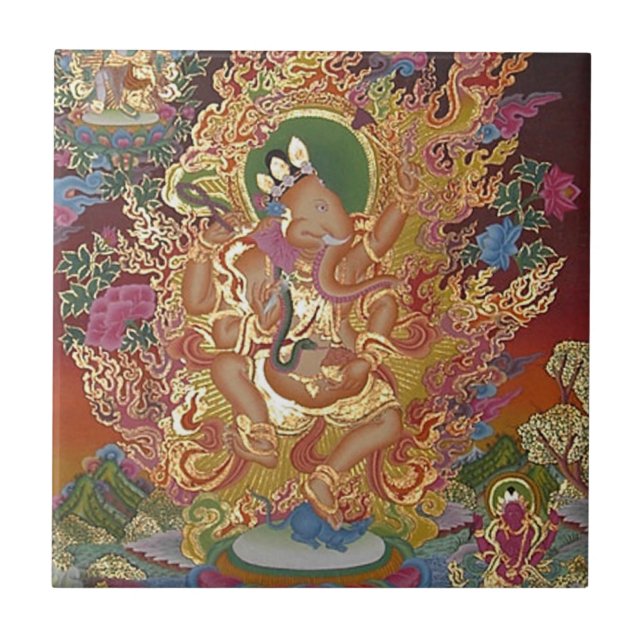 Four-Armed Ganesh Tile (Front)