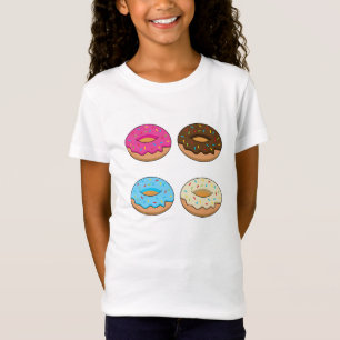 Four Assorted Donuts Pattern T-Shirt