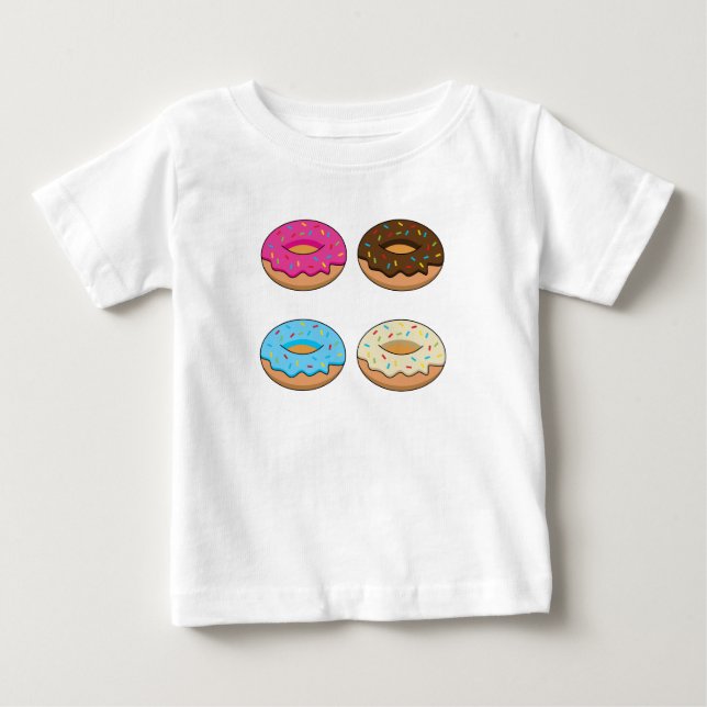 Four Assorted Doughnuts Pattern Baby T-Shirt (Front)