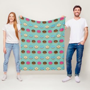 Four Assorted Doughnuts Pattern Fleece Blanket