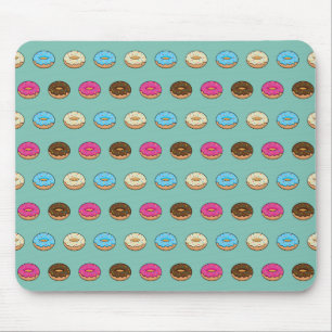 Four Assorted Doughnuts Pattern Mouse Mat