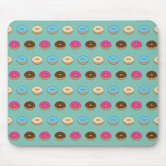 Four Assorted Doughnuts Pattern Mouse Mat (Front)