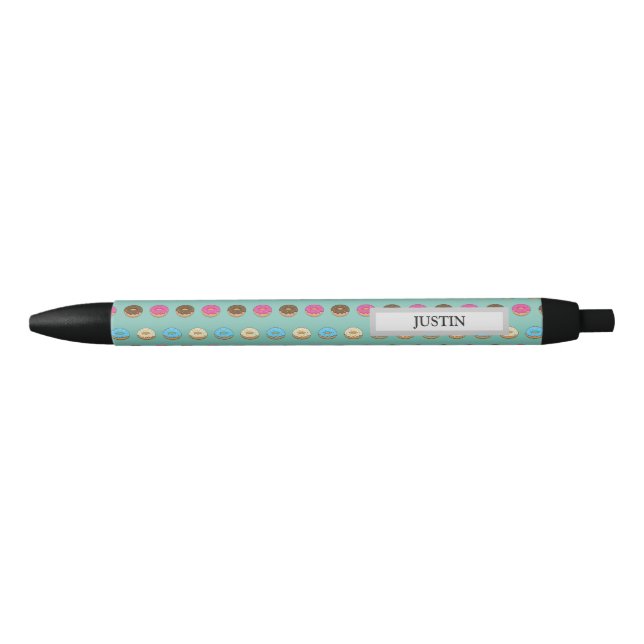 Four Assorted Doughnuts Pattern | Personalise Black Ink Pen (Front)