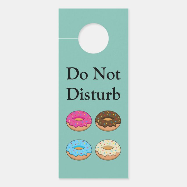 Four Assorted Doughnuts Pattern | Personalise Door Hanger (Front)