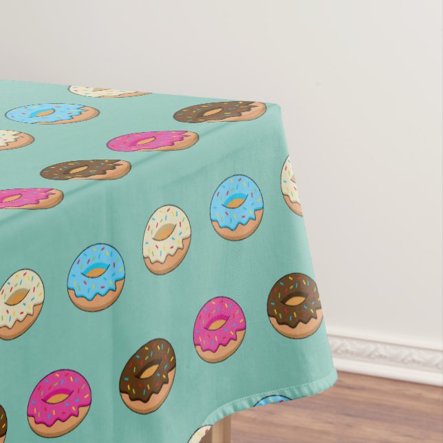 Four Assorted Doughnuts Pattern Tablecloth (In Situ)