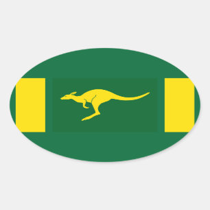 FOUR Aussie Colours Kangaroo Oval Sticker