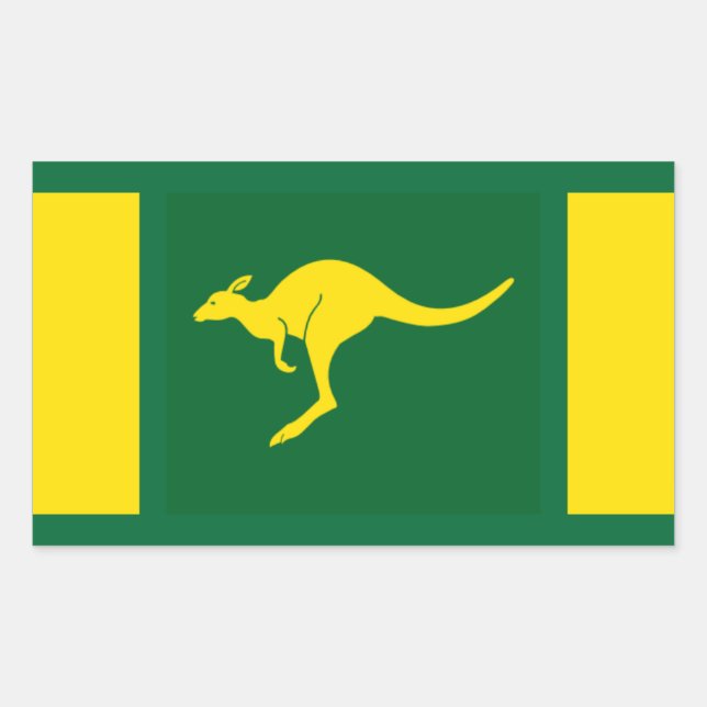 FOUR Aussie Colours Kangaroo Rectangular Sticker (Front)