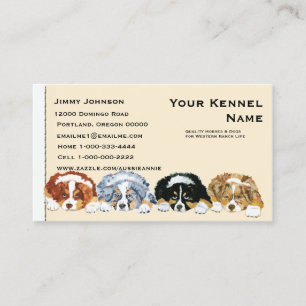 Four Australian Shepherd Puppies Business Card