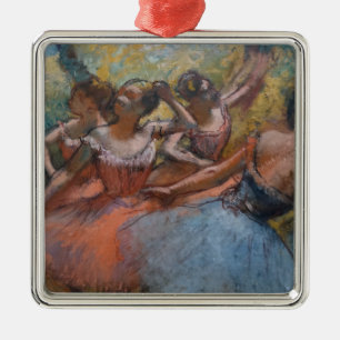 Four Ballerinas on Stage (Ballet) (by Edgar Degas) Metal Tree Decoration