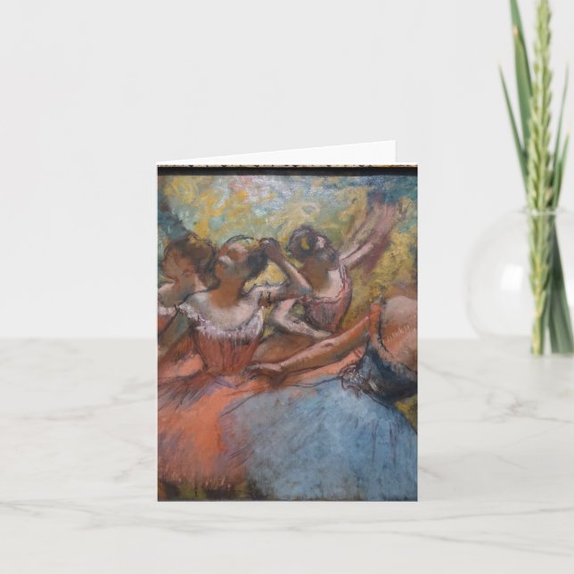 Four Ballet Dancers on Stage by Degas  Card (Front)