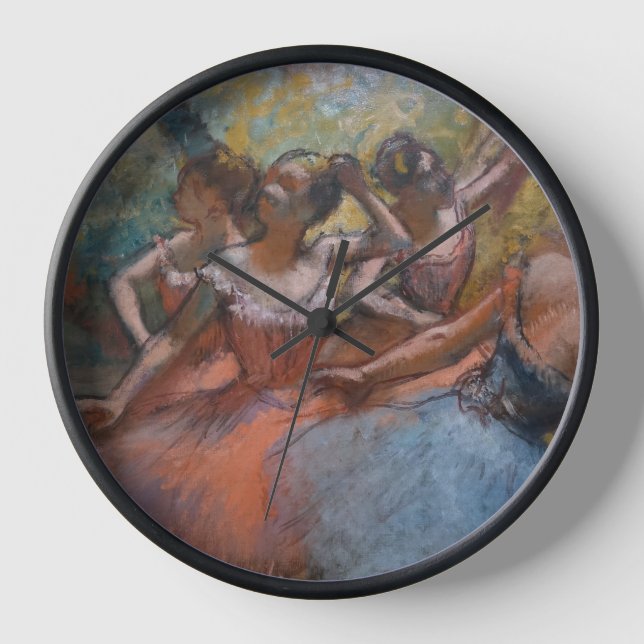 Four Ballet Dancers on Stage by Degas Clock (Front)
