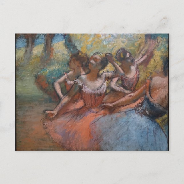 Four Ballet Dancers on Stage by Degas  Postcard (Front)