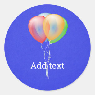 Four balloons template, classic round sticker