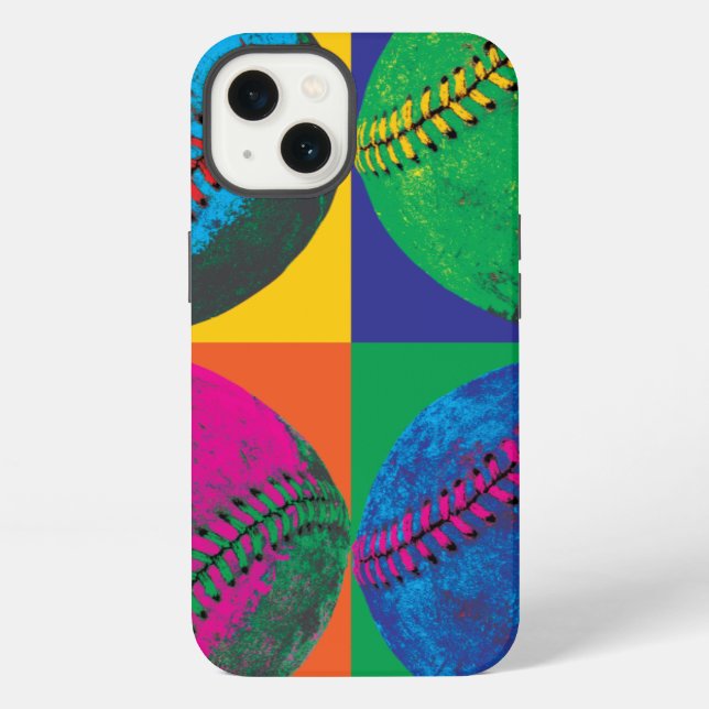 Four Baseballs in Different Colours iPhone Case (Back)
