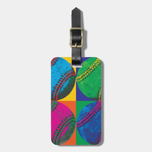 Four Baseballs in Different Colours Luggage Tag