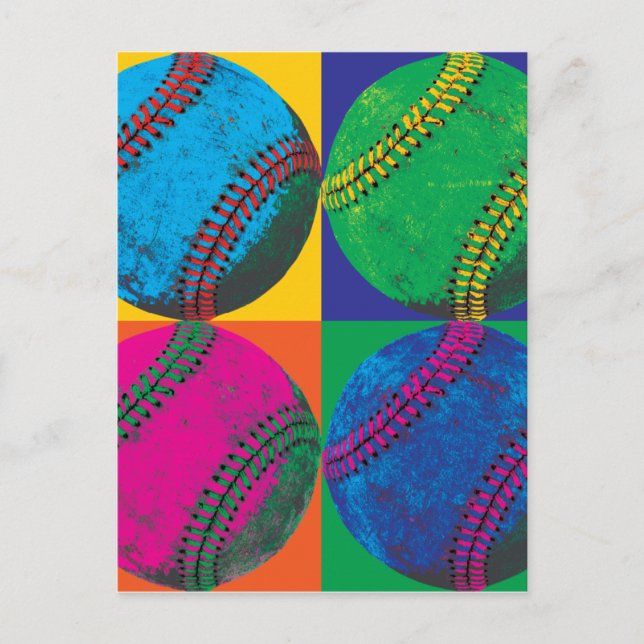 Four Baseballs in Different Colours Postcard (Front)