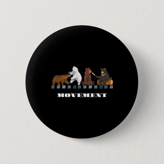 Four Bear 4b Movement Feminist Women Empower Graph 6 Cm Round Badge (Front)