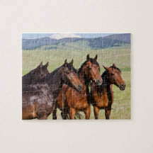 Four Beautiful Horses - 110 piece Jigsaw Puzzle