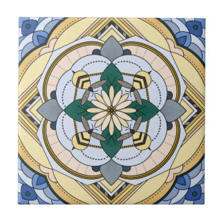 Four Bee Floral Mandala Tile