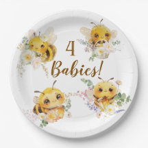 Four Bees Paper Plates