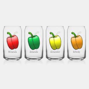 Four Bell Peppers Can Glass