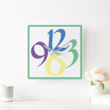 Four big bold and funky numbers, green surround