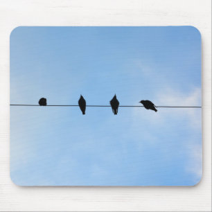 Four Birds on a Wire Mouse Mat