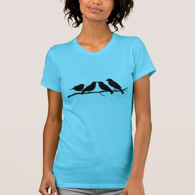 Four Birds on Branch T-Shirt (Front)