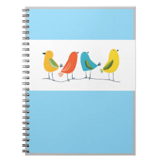 Four Birds Perched on a Twig Notebook