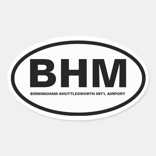 FOUR Birmingham "BHM" Oval Sticker (Front)
