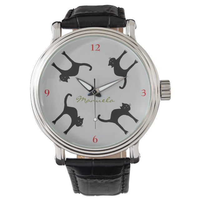 four black cats addname watch (Front)