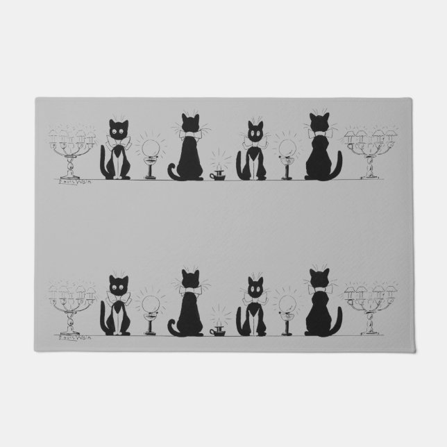 Four Black Cats, Louis Wain Doormat (Front)