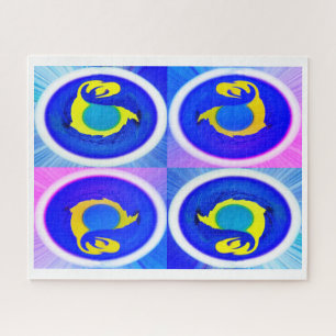 Four blue moons art jigsaw puzzle