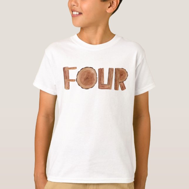 Four Boy 4th Birthday  T-Shirt (Front)
