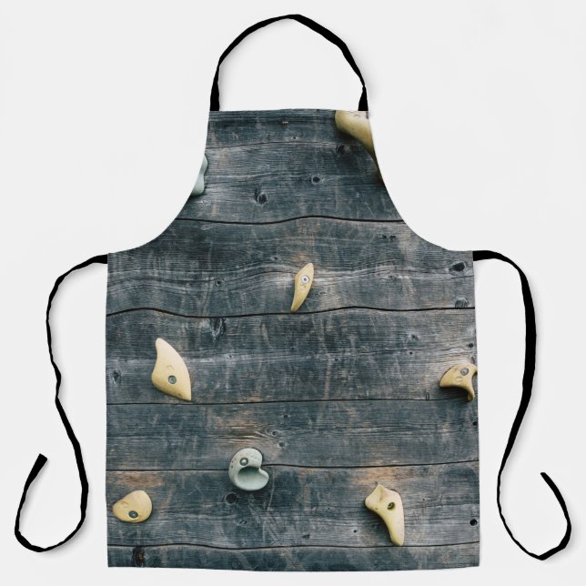 Four brown wooden wall decors apron (Front)