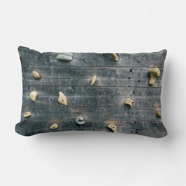 Four brown wooden wall decors lumbar cushion (Front)