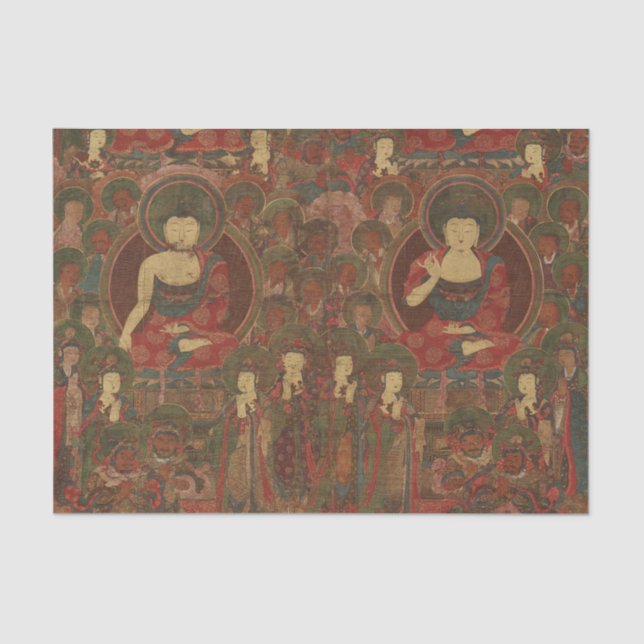 Four Buddhas in Pure Land Buddhism Tissue Paper (Front)