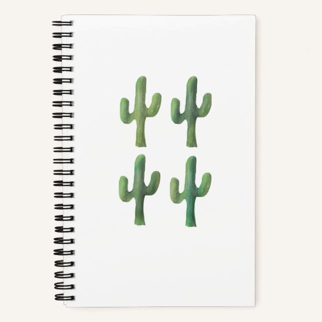Four cacti soft cover spiral notebook (Front)