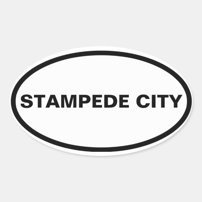 FOUR Calgary "STAMPEDE CITY" Oval Sticker (Front)