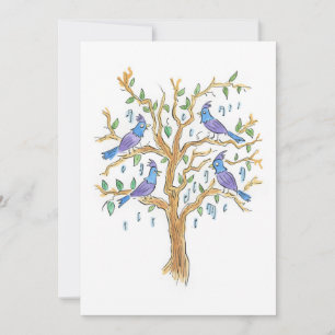 Four Calling Birds Invitation