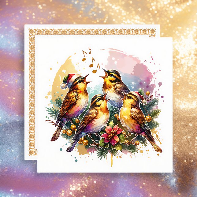 Four Calling Birds | Twelve Days of Christmas Holiday Card (Creator Uploaded)