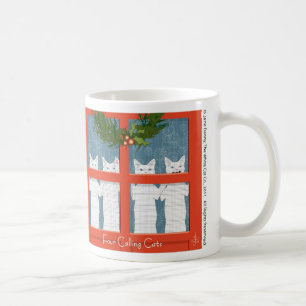 Four Calling Cats... Holiday Coffee Mug