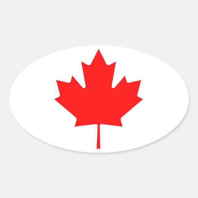 FOUR Canada Maple Leaf Oval Sticker (Front)